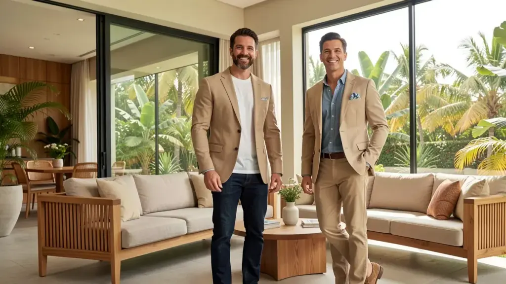 Look blazer bege masculino: combinações que funcionam do trabalho ao fim de semana